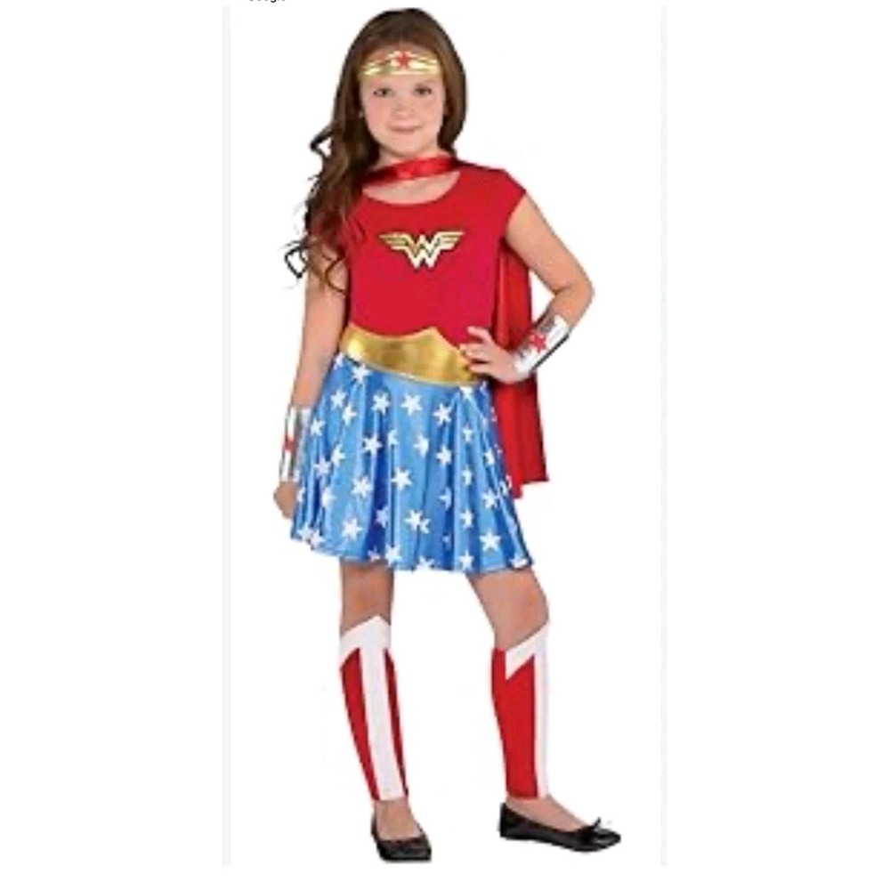 VINTAGE RUBIE'S‎ DC Comics Wonder Woman Costume Super Hero Girls SZ 6/7  4-piece